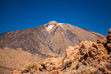 Beautiful mountain landscape in Tenerife with volcanic rock from Pico de Teide.