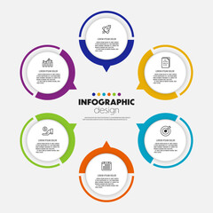 Infographic circle template diagrame. Business concept 5 step for presentation