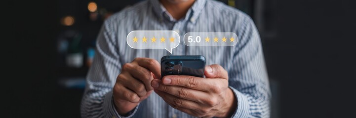 Positive online feedback displayed on a mobile device.
