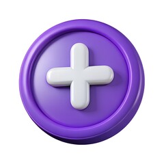 Obraz premium 3D Rendered Purple Plus Sign Icon