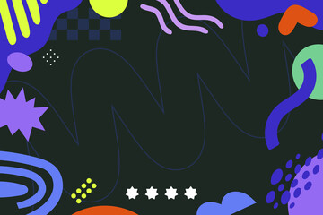 Retro Memphis Style Doodle Background