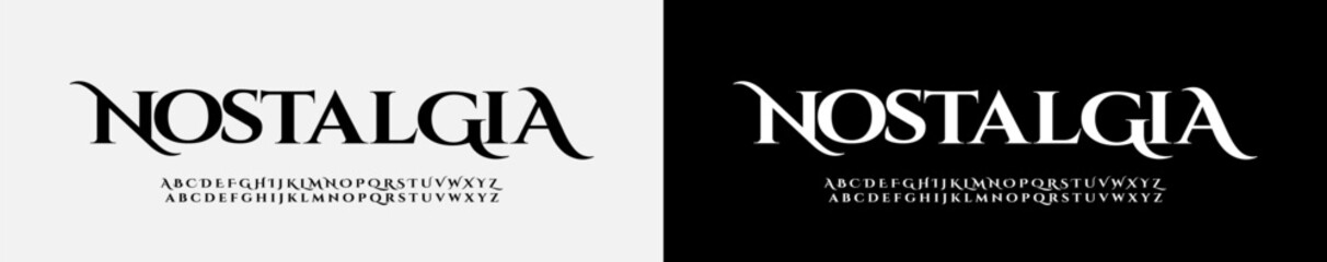 Elegant Font Luxury Uppercase Lowercase And Number. Classic Lettering Minimal Fashion Designs. Typography modern serif fonts regular decorative vintage concept. vector illustration