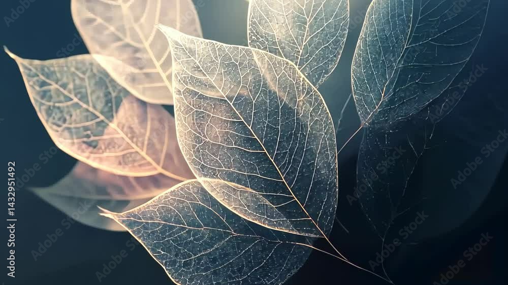 Poster delicate leaves embracing light create a serene atmosphere in a tranquil space generative ai