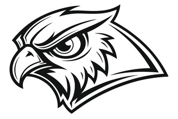 Monochromatic Detailed Eagle Head Profile with Strong Beak & Sharp Eye