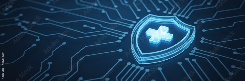 Poster digital security shield on circuit board design