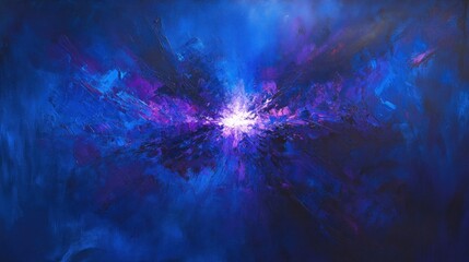 Cosmic explosion of vibrant blues and purples