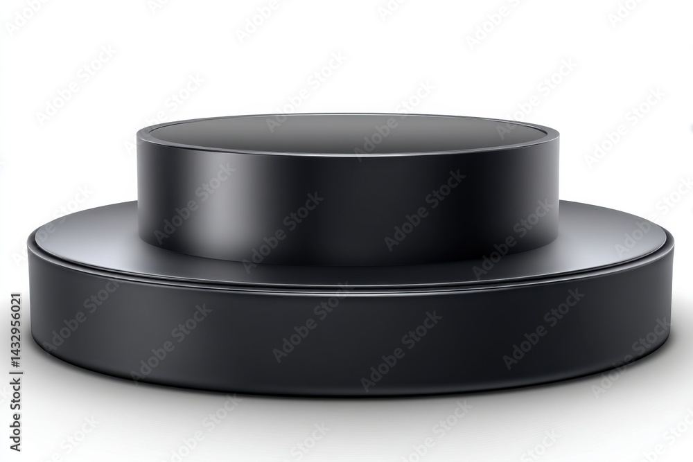 Poster elegant black podium display stand for product placement showcasing modern design with minimalist st