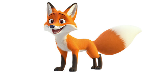 Happy Fox isolated transparent background
