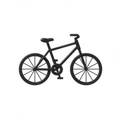 Black bicycle silhouette graphic illustration isolated on white background