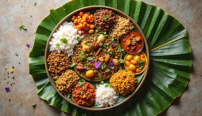 Vibrant indian thali with lentil dal authentic cuisine for cultural dining experience