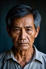 arafed man with a gray shirt and a gray shirt