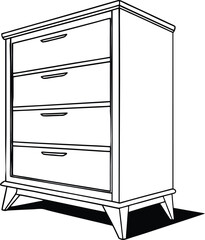 chest of drawers isolated on white