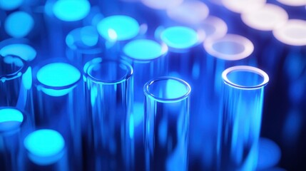 Abstract image of test tubes in a lab setting