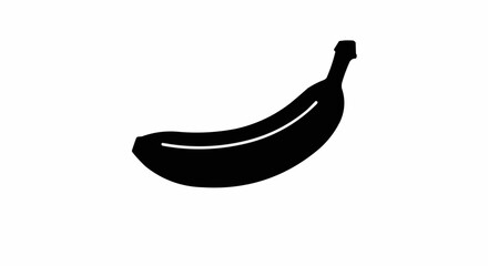 Banana 2D Flat Silhouette Icon White Background