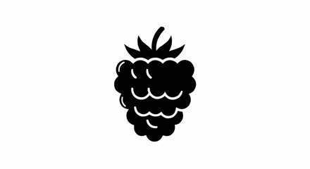 Blackberry Flat 2D Silhouette Icon White Background