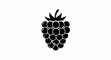 Blackberry 2D Flat Silhouette Icon on White Background