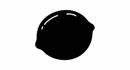 Lime Black Vector Silhouette 2D Icon White Background