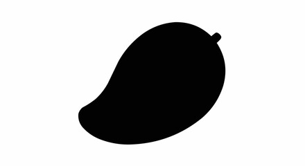 Mango Flat 2D Silhouette Icon White Background