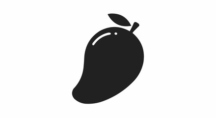 Mango Silhouette Flat 2D Icon White Background