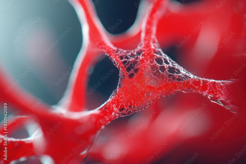 Poster red abstract network structure