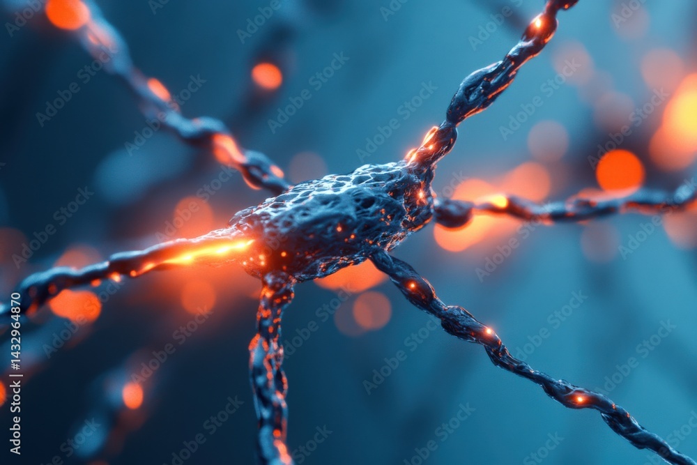 Poster neuron cell activity process simulation