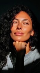 Fototapeta premium Stunning Portrait of a Beauty Model with Long Black Hair and Makeup