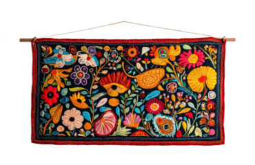 Madhubani Wall Hanging for Traditional Indian Art - Isolated on White Background