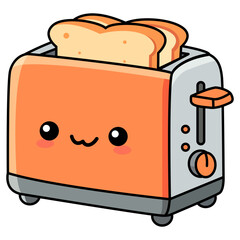 Cute Cartoon Toaster Illustration