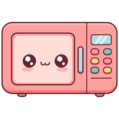 Cute Cartoon Microwave Illustration