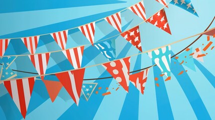 Obraz premium Flag Day Retro Background: Looking Back on Old Times, Recreating the Nostalgic Sentiment and Timeless Charm of Flag Day with Classic Elements