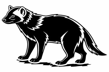 bush dog sihouette black vector