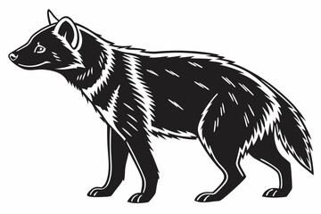 bush dog sihouette black vector