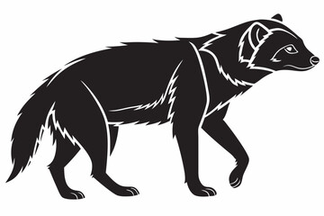 bush dog sihouette black vector