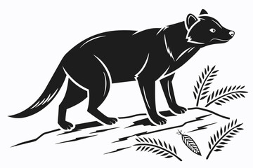 bush dog sihouette black vector