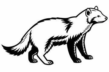 bush dog sihouette black vector