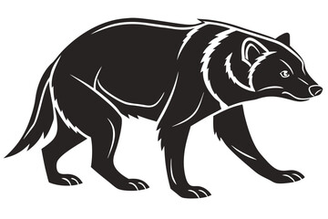 bush dog sihouette black vector