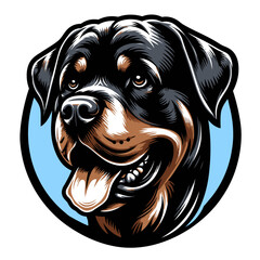 rottweiler vector and illustration isolated on white background.