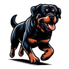 rottweiler vector and illustration isolated on white background.