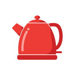 Big ceramic teapots, glass kettle with handle on white background, teapot pattern consisting in spout for draining liquid coffee in kit kettles, collection teapots it different kitchen kettle