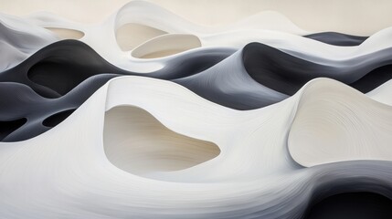 Obraz premium Abstract Artwork: A Wave of White and Black