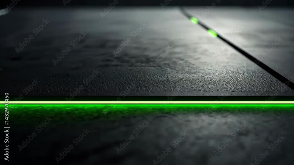 Poster discovering the allure of modern design with glowing lines on a textured surface in an innovative se