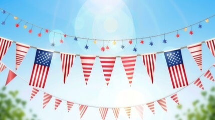 Obraz premium Flag Day Retro Background: Looking Back on Old Times, Recreating the Nostalgic Sentiment and Timeless Charm of Flag Day with Classic Elements