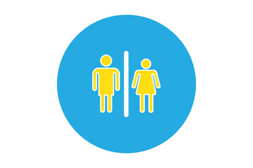 Restroom icon flat set Woman, man public toilet vector for apps or web female and male hygiene washrooms symbol