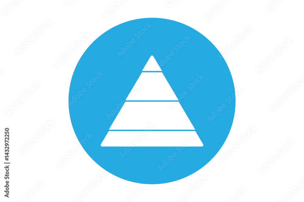 Poster levels of triangular pyramid. triangle pyramid chart. maslow layer diagram. development level infogr