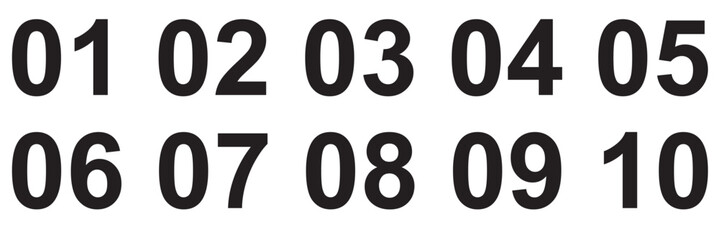 Bullet Point, Circle Number font icon . Typography Set of Round 1-9 Numbers.