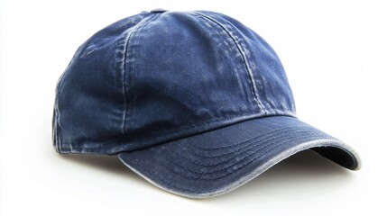 Stylish Navy Blue Baseball Cap Isolated on White Background for Sporting Events and Casual Wear