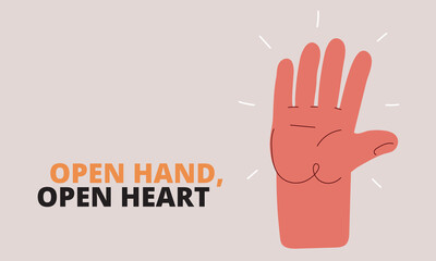 Obraz premium Cartoon vector illustration of a hand displaying five fingers, symbolizing the number five, completeness, and reaching full potential