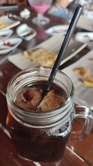 A glass of fresh iced tea