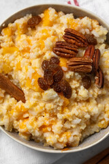 Rice millet porridge with pumpkin and cinnamon. Breakfast 