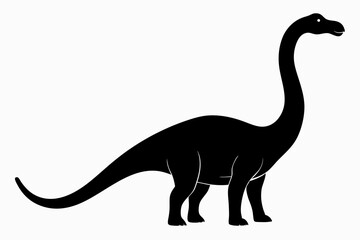 brachiosaurus sihouette black vector